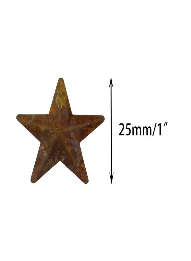 TAODAN 50PCS 1 Inch Metal Star Antique Real Rust Finish Christmas Decoration Pendant Stamping Part Pentagram Crafts Decoration Barn Star for Decorating House Wall Door - Image 4